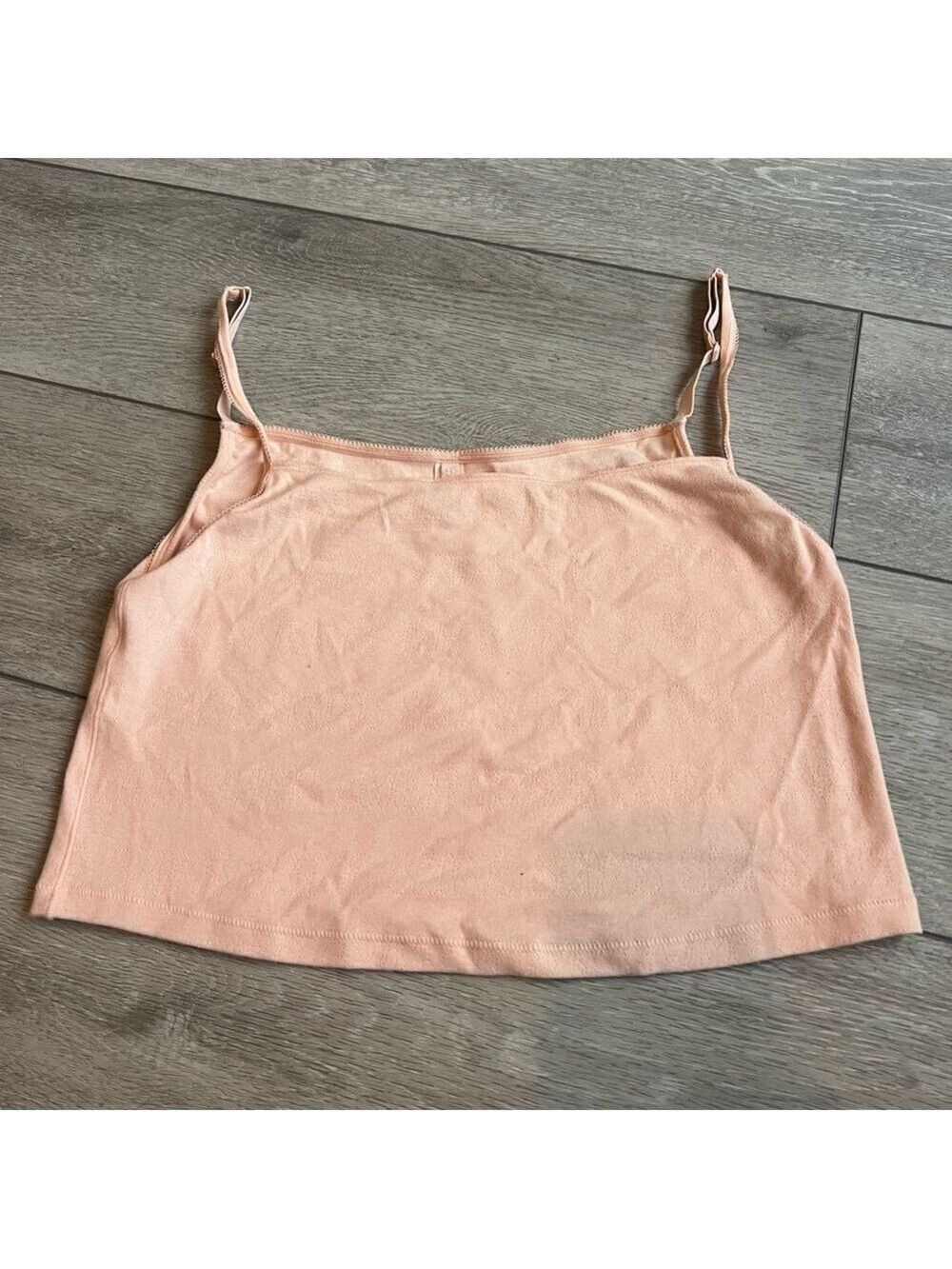 Skims Pointelle crop logo Peach adjustable strap Camisole Top size 2x